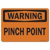 Signmission OSHA Warning Sign, Pinch Point, 18in X 12in Aluminum, 12" W, 18" L, Landscape, Pinch Point OS-WS-A-1218-L-19705